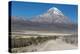 A Man Cycles in the Shadow of Sajama Volcano in Sajama National Park-Alex Saberi-Premier Image Canvas