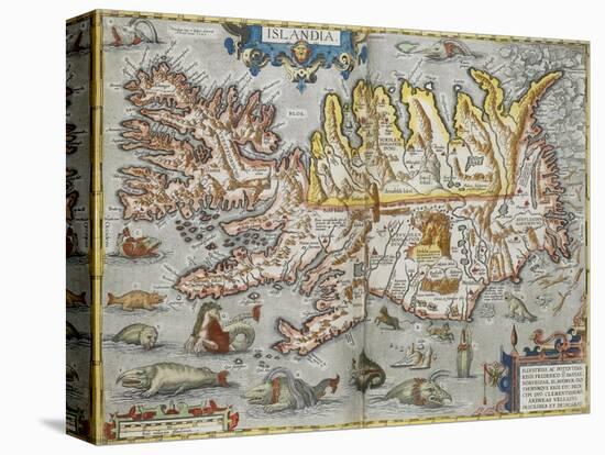 A Map Of Iceland-Abraham Ortelius-Premier Image Canvas