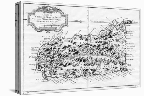 A Map of St Lucia, the West Indies, 1758-N Bellun-Premier Image Canvas
