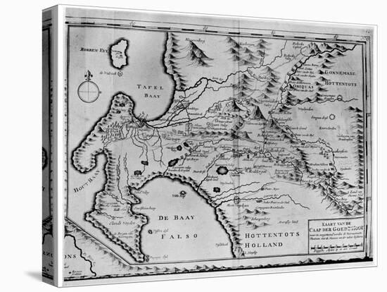 A Map of the Cape of Good Hope in the Time of the Van Der Stels, South Africa, 18th Century-null-Premier Image Canvas