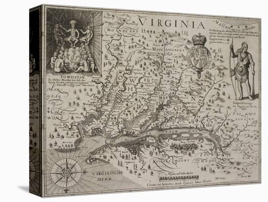 A Map Of Virginia-Johann De Bry-Premier Image Canvas