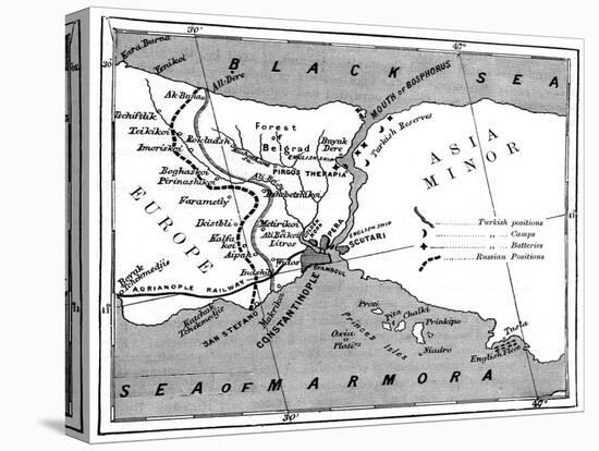 A Map Showing the Positions of Russian and Turkish Lines Outside Constantinople, 1900-null-Premier Image Canvas