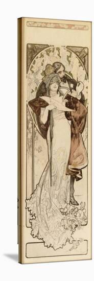 A Maquette for the Lithograph 'Programme 27 Octobre 1900', C. 1900 (Pencil, Ink, W/C)-Alphonse Mucha-Premier Image Canvas