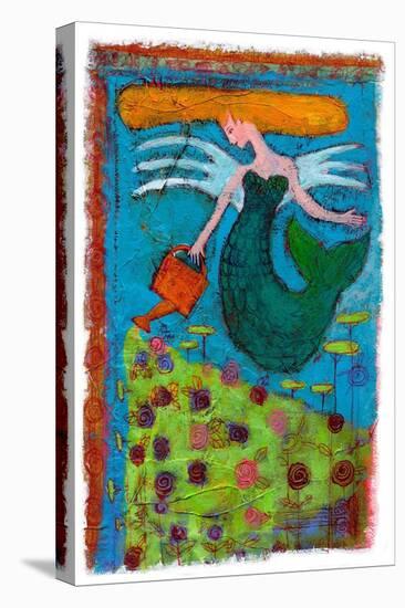 A Mermaid Watering a Field of Flowers 2014 (Drawing)-Patrizia La Porta-Premier Image Canvas