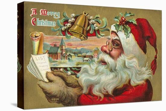 A Merry Christmas - Santa's List Postcard-null-Premier Image Canvas