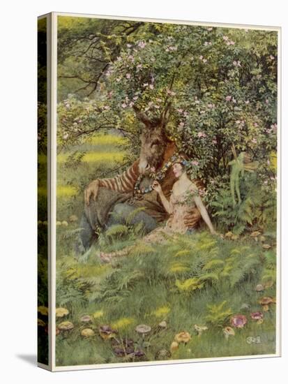 A Midsummer Night's Dream, Titania Bottom and Puck-Eleanor Fortescue Brickdale-Stretched Canvas