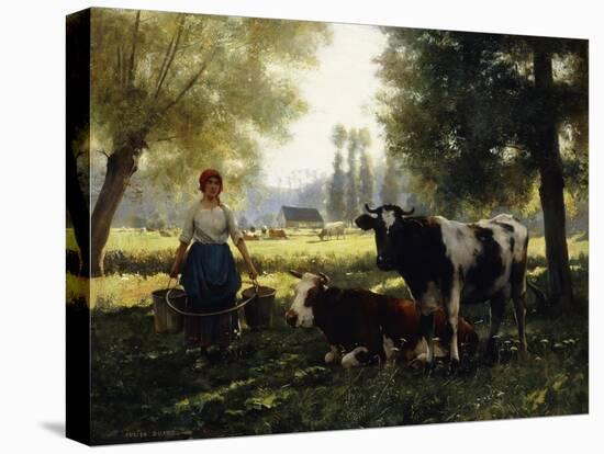 A Milkmaid with Her Cows on a Summer Day-Julien Dupre-Premier Image Canvas