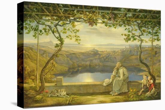 A Monk on a Terrace at the Nemi Lake, 1818-Joachim Faber-Premier Image Canvas