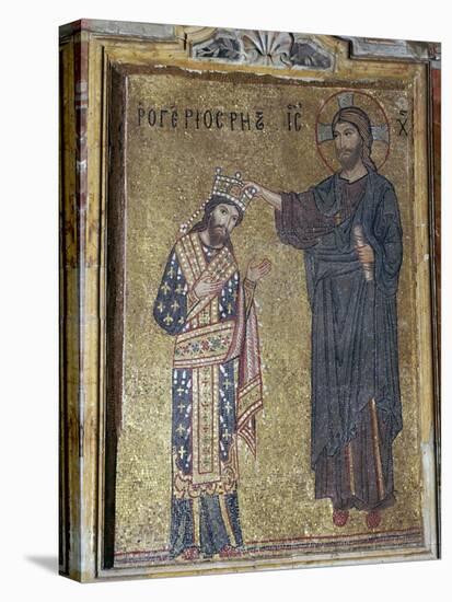 A mosaic of Christ crowning Roger II, 12th century-Unknown-Premier Image Canvas
