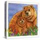 A Mother Bear and Her Cub in the Flowers. Mom-Wendy Edelson-Premier Image Canvas