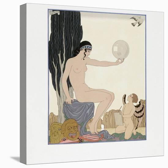 A Muse Inspires an Artist, 1929 (Engraving)-Georges Barbier-Premier Image Canvas