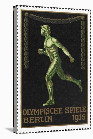 A Naked Athlete Running. Germany 1916 Berlin Olympic Games Poster Stamp, Unused-null-Premier Image Canvas