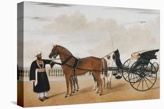 A Nawab Standing by His Horse Drawn Gharry or Carriage Attended by His Groom Bearing a Chauri-Shaikh Muhammad Amir Of Karraya-Premier Image Canvas