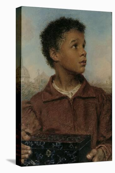 A Negro Boy holding a Casket-William Henry Hunt-Premier Image Canvas