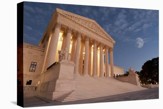 A Night Shot of the Front of the US Supreme Court in Washington, Dc.-Gary Blakeley-Premier Image Canvas