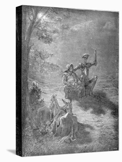 A Nocturnal Discourse, from 'Don Quixote De La Mancha' by Miguel Cervantes (1547-1616) Engraved…-Gustave Doré-Premier Image Canvas