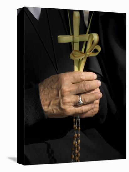 A Nun's Hands Holding Two Crosses Made of Palm Leaves, St. Anne Church, Israel-Eitan Simanor-Premier Image Canvas