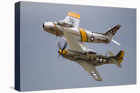 A P-51 Mustang and F-86 Sabre of the Warbird Heritage Foundation-null-Premier Image Canvas