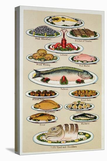 A Page from Mrs Beeton's Cookbook on Fish-null-Premier Image Canvas