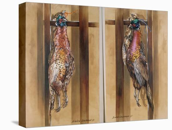 A Pair of Hanging Pheasants 1 & 2, 1985-Sandra Lawrence-Premier Image Canvas