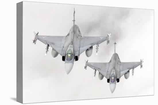 A Pair of Hungarian Air Force Jas-39 Gripen over Lithuania-Stocktrek Images-Premier Image Canvas