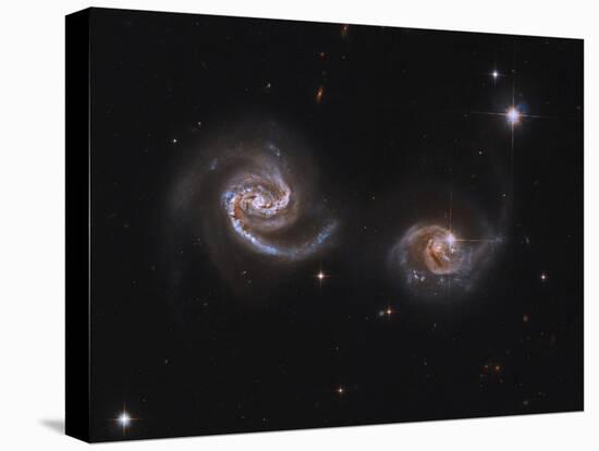 A Pair of Interacting Spiral Galaxies with Swirling Arms-null-Premier Image Canvas