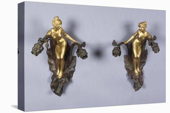 A Pair of Parcel Gilt Bronze Wall Sconces, Circa 1900-Franz Arthur Bischoff-Premier Image Canvas