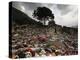 A Pakistani Refugee Walks Past Clothing Left Strewn on the Ground-null-Premier Image Canvas