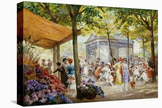 A Parisian Flower Market-Eugene Auguste Francois Deully-Premier Image Canvas