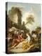 A Pastoral Landscape with a Shepherd and Shepherdess Seated by Ruins-Francois Boucher-Premier Image Canvas