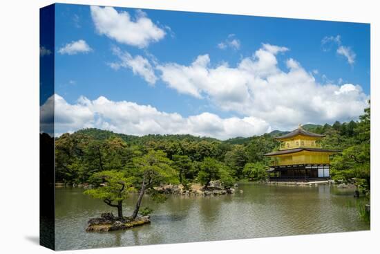 A peaceful lake in front of the golden pavilion of Kinkaku-ji in Kyoto, Japan, Asia-Logan Brown-Premier Image Canvas