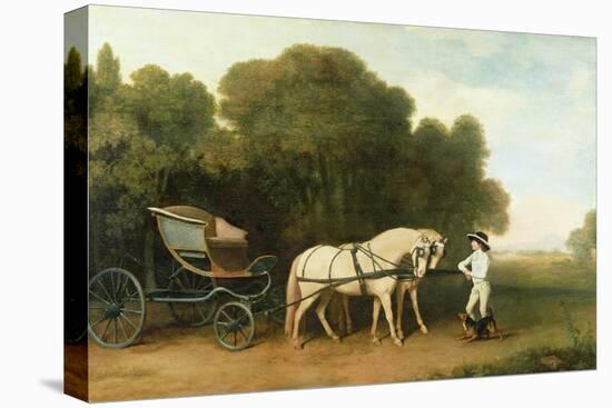 A Phaeton with a Pair of Cream Ponies in the Charge of a Stable-Lad, C.1780-5 (Oil on Panel)-George Stubbs-Premier Image Canvas