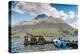 A pier and boat at the base of Volcan Imbabura and Lago San Pablo, close to the famous market town -Alexandre Rotenberg-Premier Image Canvas