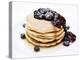 A Pile of Pancakes with Blueberry Sauce and Maple Syrup-Gerrit Buntrock-Premier Image Canvas
