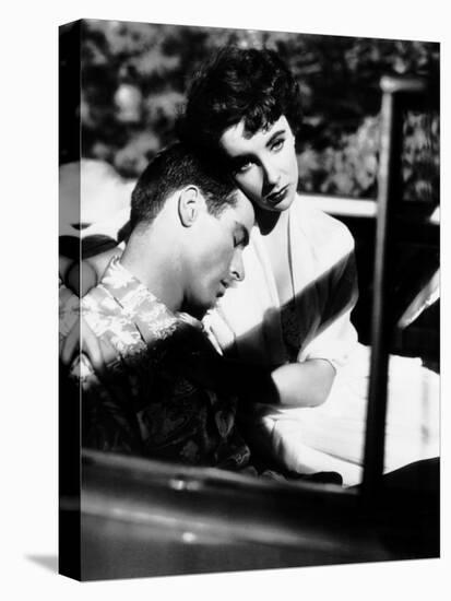 A Place in the Sun, from Left, Montgomery Clift, Elizabeth Taylor, 1951-null-Stretched Canvas