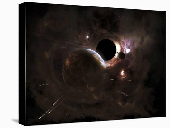 A Planet's Population Fleas in Panic from a Massive Black Hole-Stocktrek Images-Premier Image Canvas
