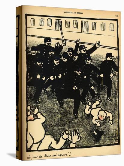 A Police Brigade Charges a Group of Demonstrators-Félix Vallotton-Premier Image Canvas