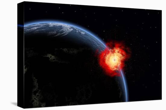 A Powerful Explosion on Earth's Surface from a Colliding Asteroid Impact-null-Stretched Canvas