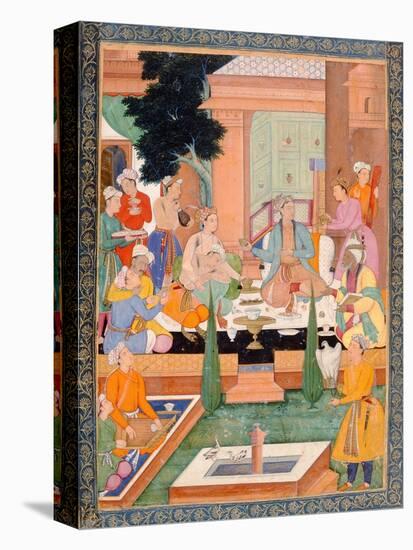 A Prince and Companions Take Refreshments and Listen to Music, from the Small Clive Album-Mughal-Premier Image Canvas