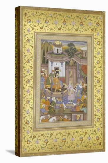 A Prince Giving Audience Mughal Late 16th Century-null-Premier Image Canvas