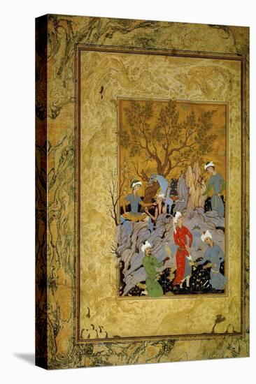 A Princely Hawking Party in the Mountains, C1575-Mirza Ali-Premier Image Canvas