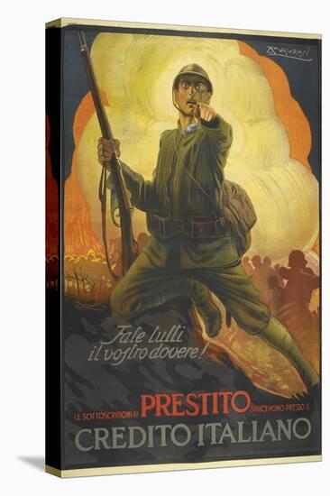 A Propaganda Poster Depicting an Italian (?) Soldier, Pointing-null-Premier Image Canvas