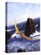 A Pteranodon Soars Above the Ocean and Rocks-null-Stretched Canvas