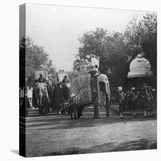 A Punjabi Princess in an Elephant Procession, Delhi, India, 1900s-H & Son Hands-Premier Image Canvas