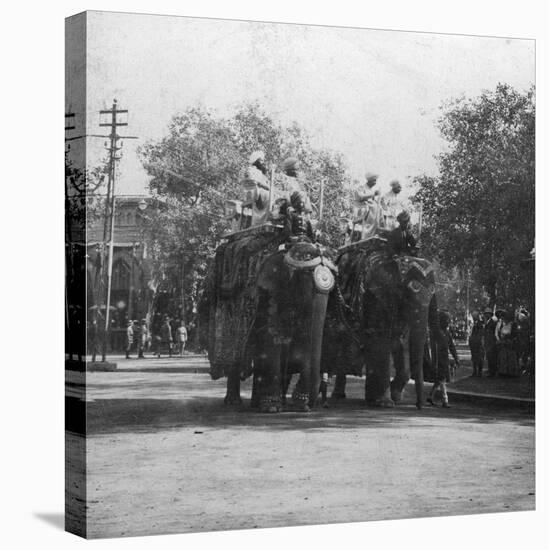 A Punjabi Princess Riding an Elephant in a Procession, Delhi, India, 1900s-H & Son Hands-Premier Image Canvas