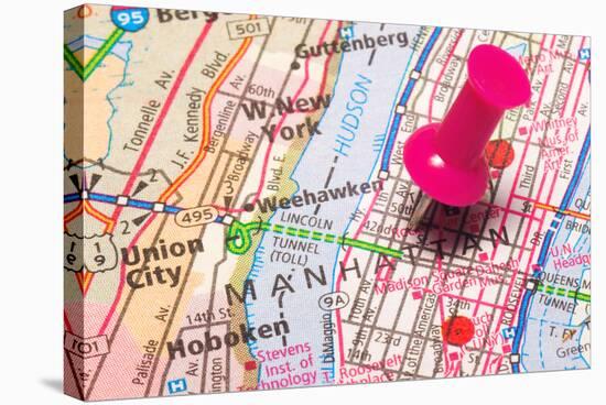 A Push Pin In New York-robeo-Stretched Canvas