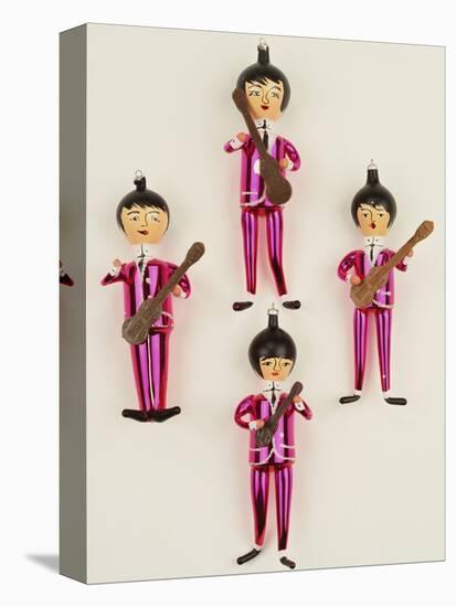 A Rare Set of Four Blown Glass Christmas Tree Decorations Modelled as the Beatles-null-Premier Image Canvas