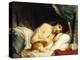 A Reclining Beauty with Her Cat-Fritz Zuber-Buhler-Premier Image Canvas