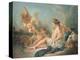 A Reclining Nymph Playing the Flute with Putti, Perhaps the Muse Euterpe, 1752-Francois Boucher-Premier Image Canvas