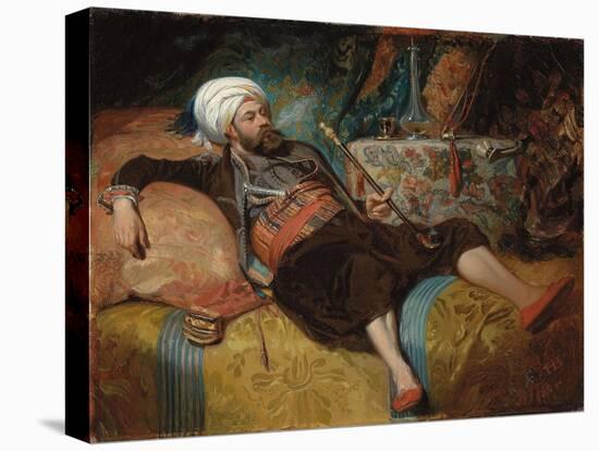 A Reclining Turk Smoking a Hookah, 1844-Henri Baron-Premier Image Canvas